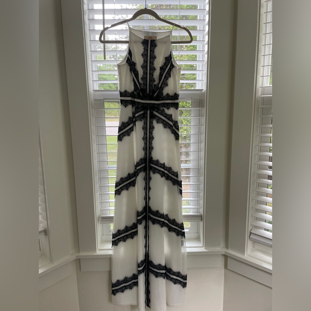 Black and white long dress